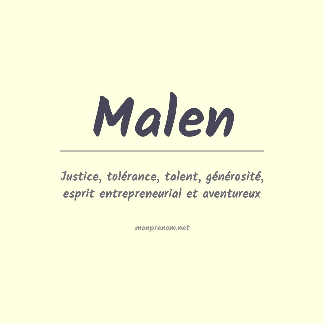 Signification du Prénom Malen