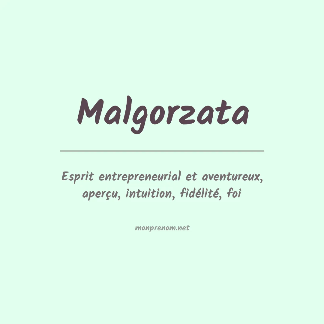 Signification du Prénom Malgorzata Signification du Prénom Malgorzata