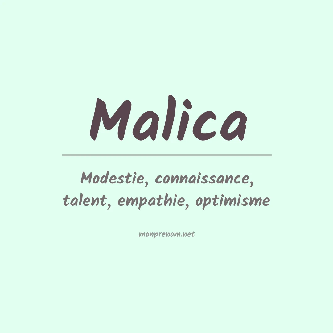 Signification du Prénom Malica Signification du Prénom Malica