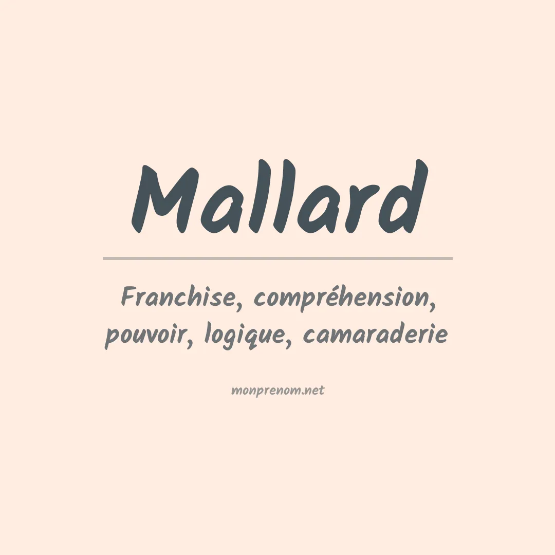 Signification du Prénom Mallard