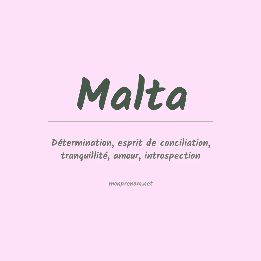 Signification du Prénom Malta