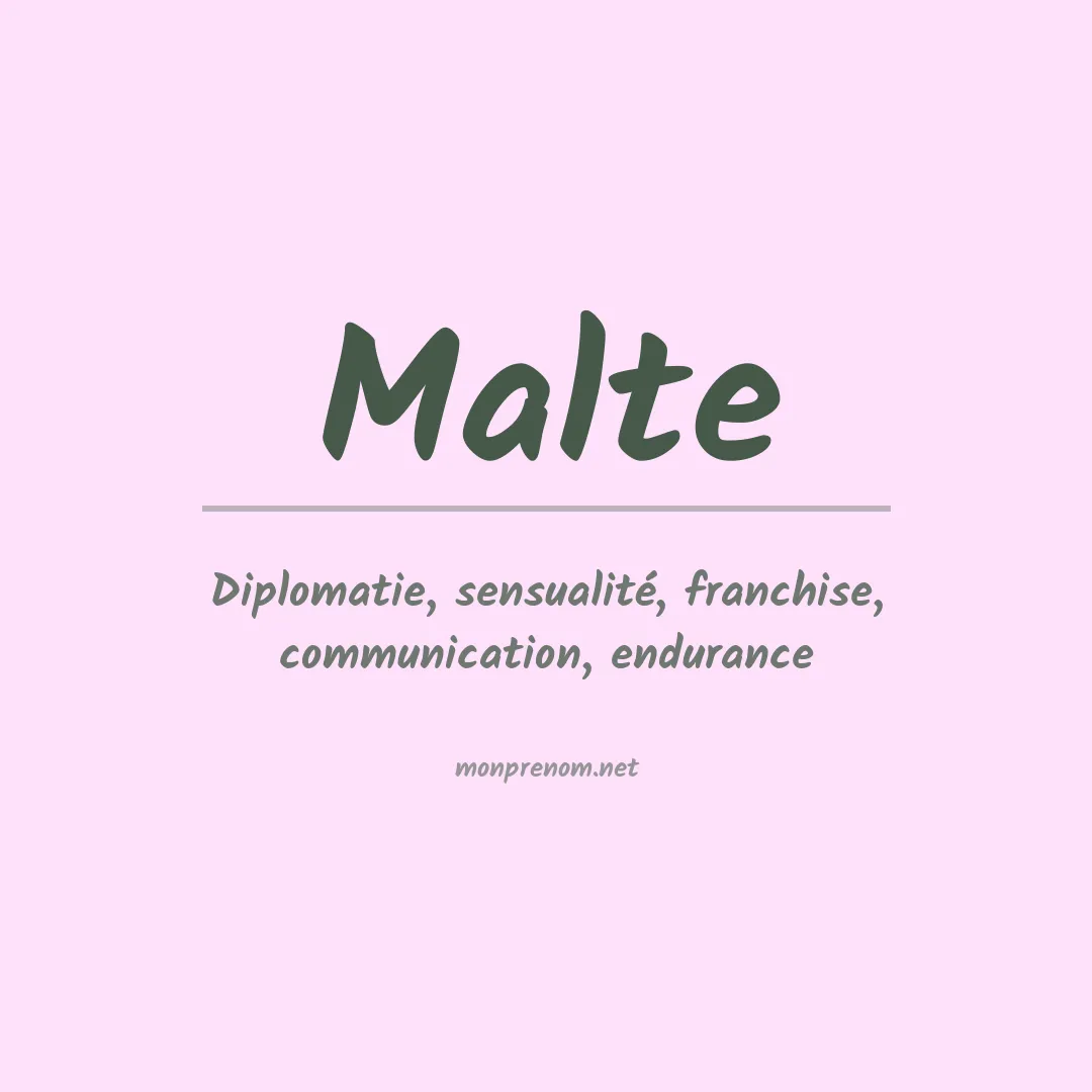 Signification du Prénom Malte Signification du Prénom Malte