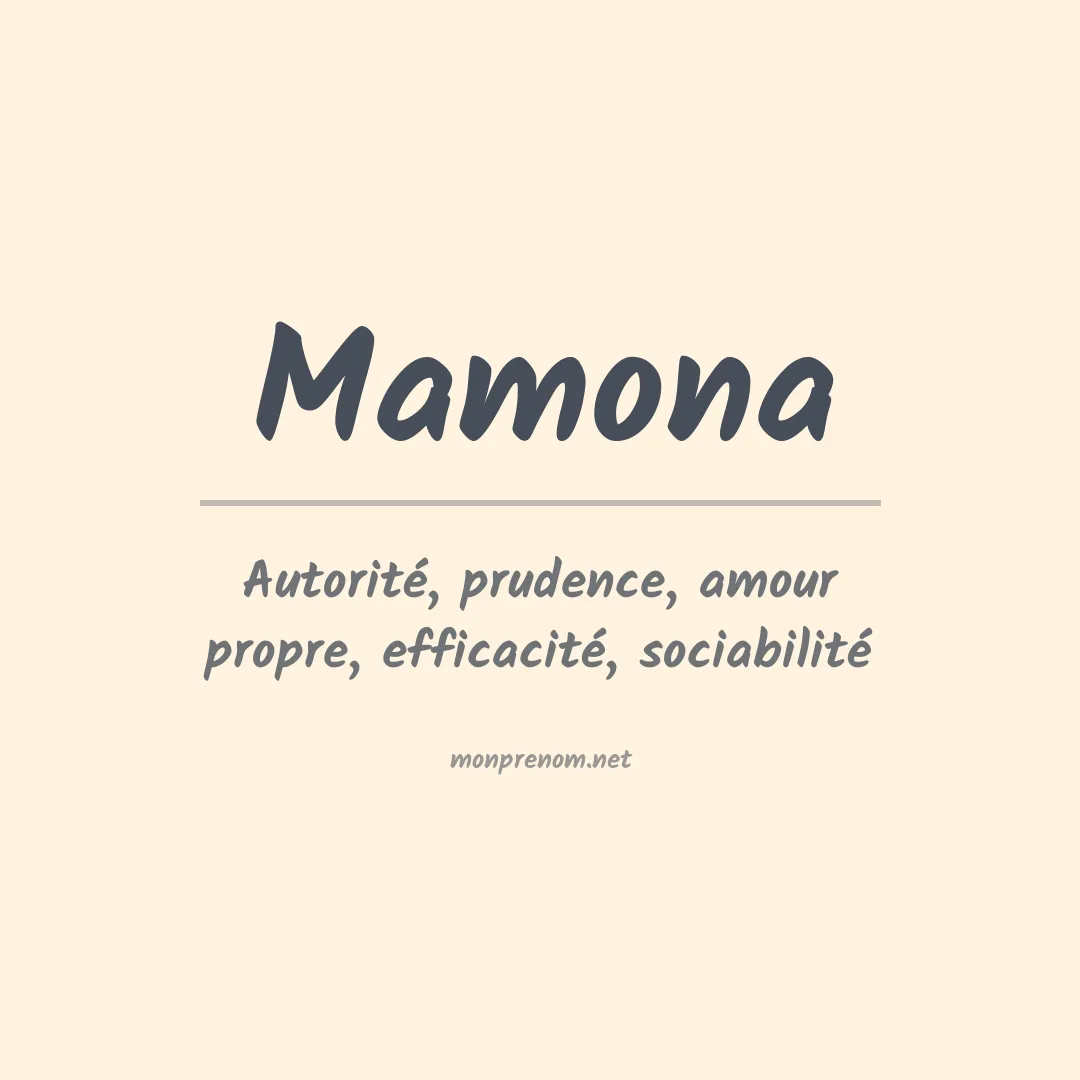 Signification du Prénom Mamona Signification du Prénom Mamona