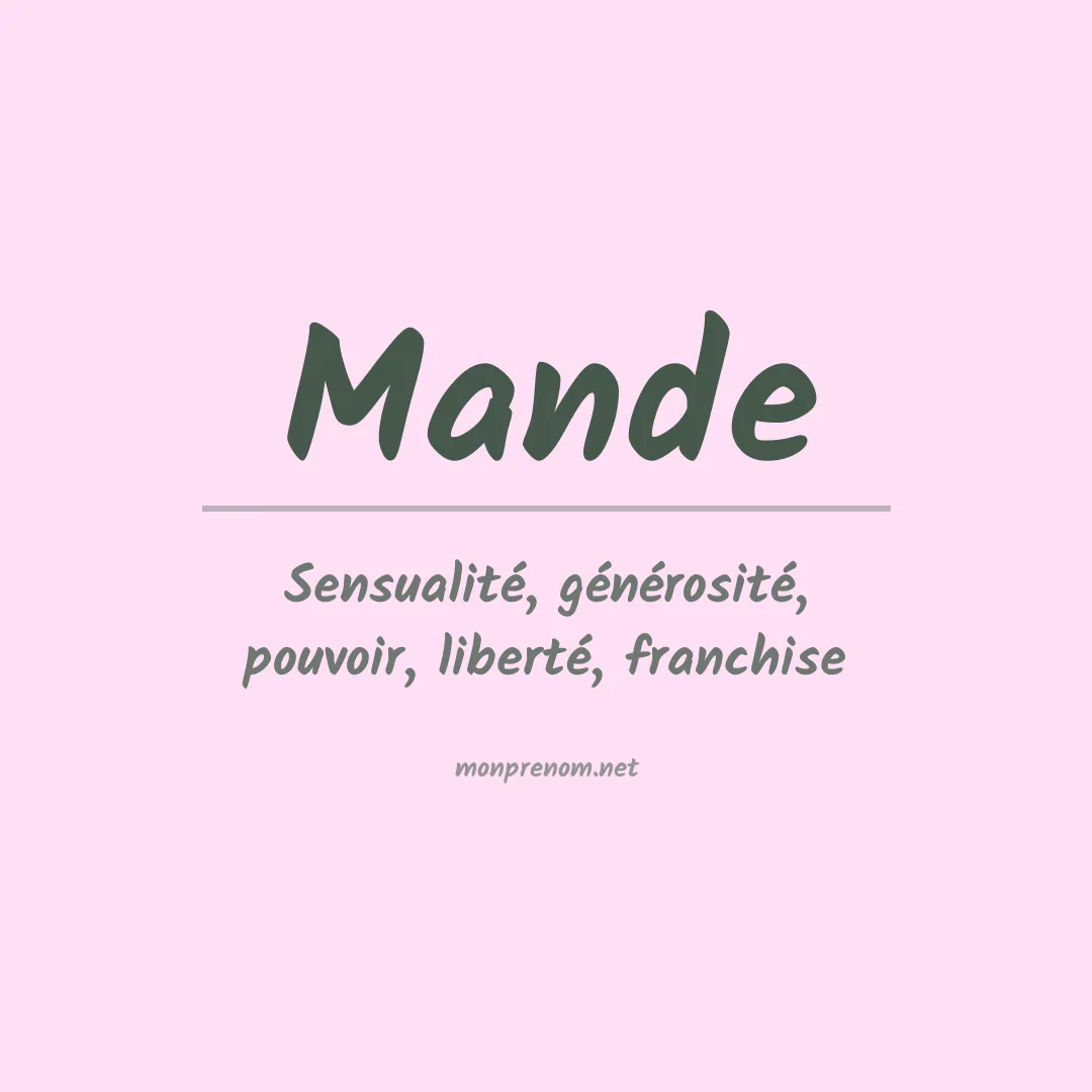 Signification du Prénom Mande Signification du Prénom Mande