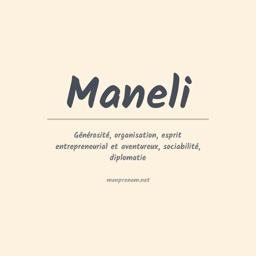 Signification du Prénom Maneli