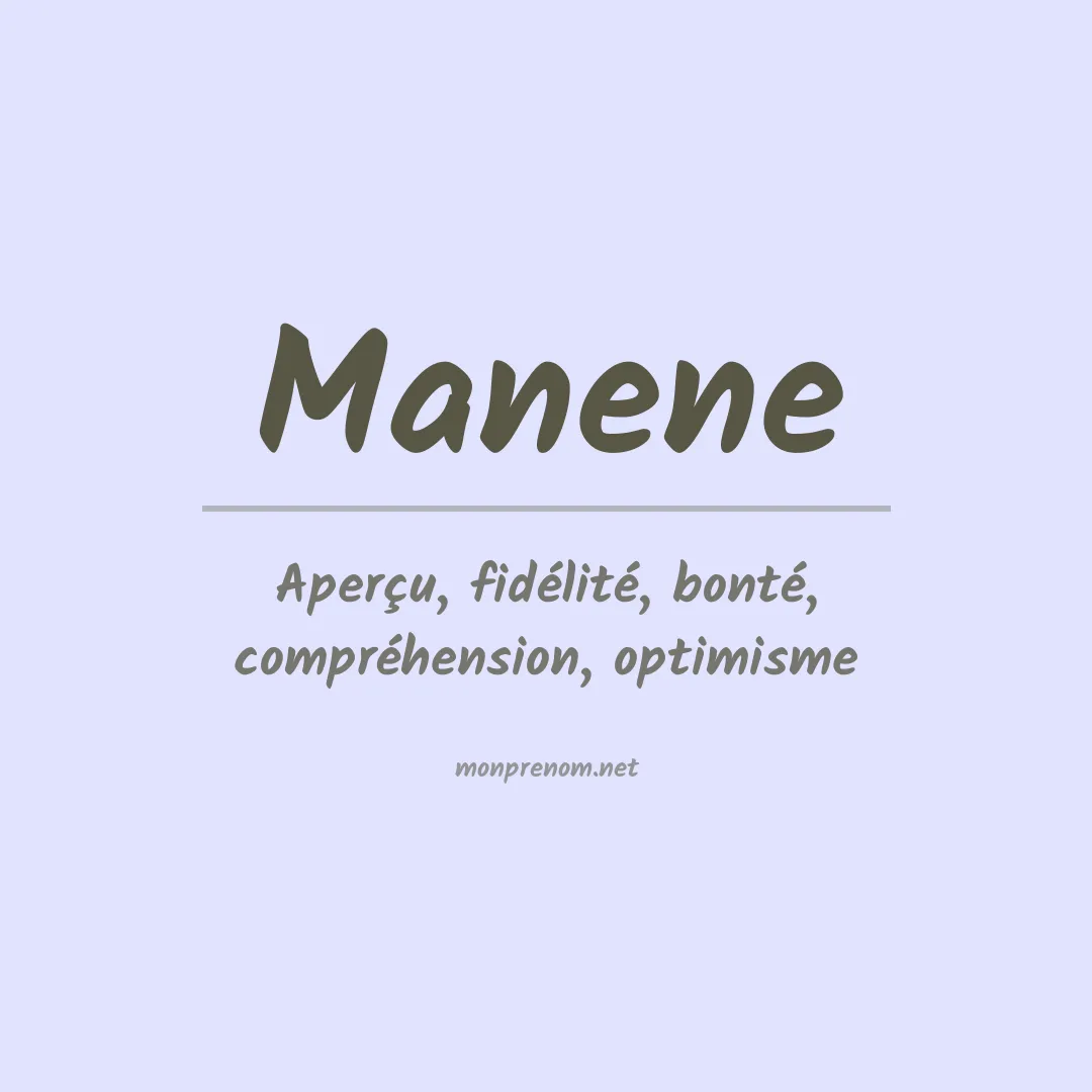 Signification du Prénom Manene Signification du Prénom Manene