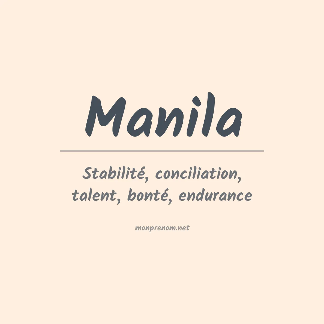 Signification du Prénom Manila