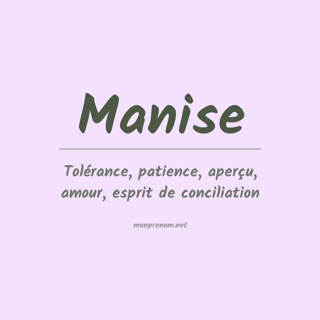 Signification du Prénom Manise Signification du Prénom Manise