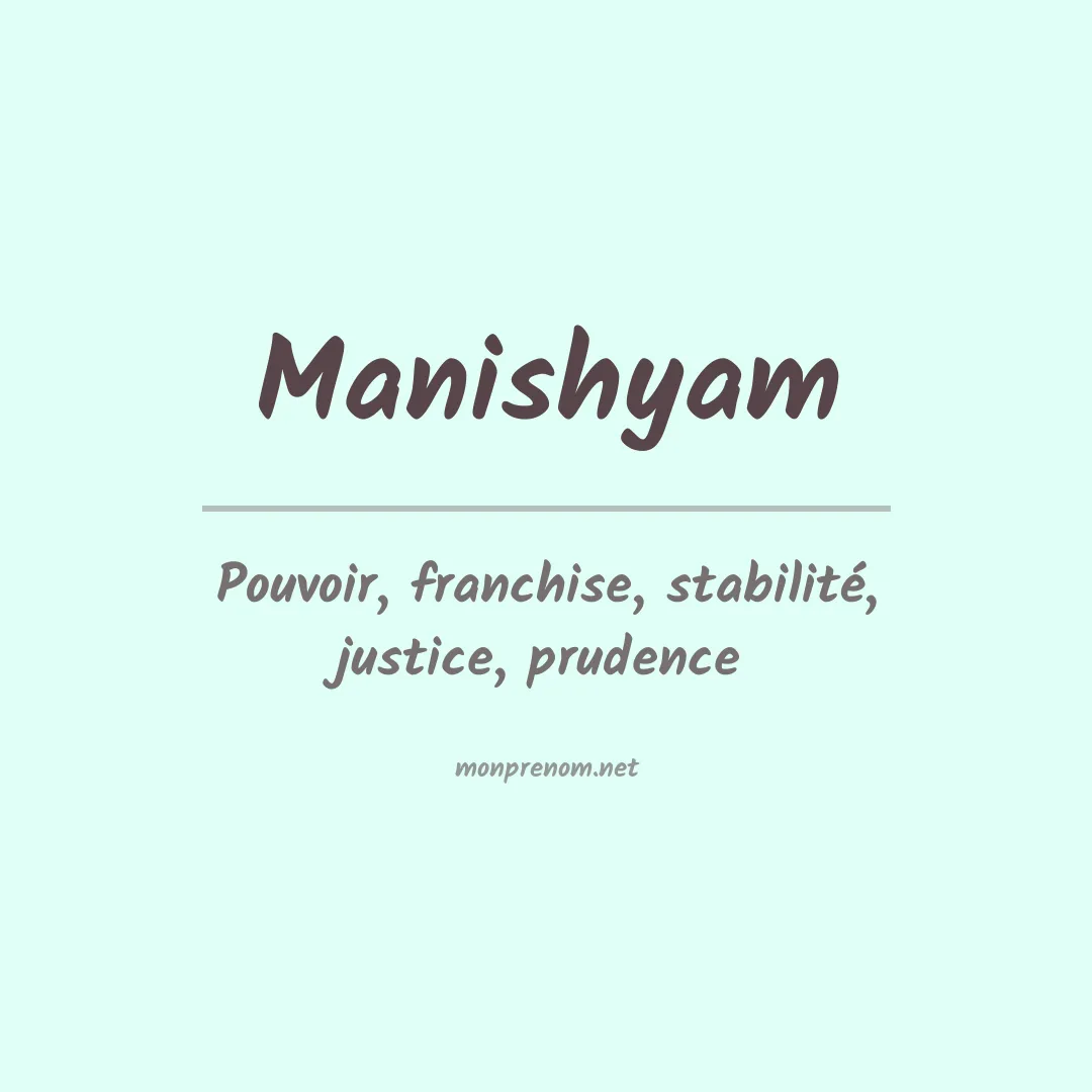 Signification du Prénom Manishyam Signification du Prénom Manishyam