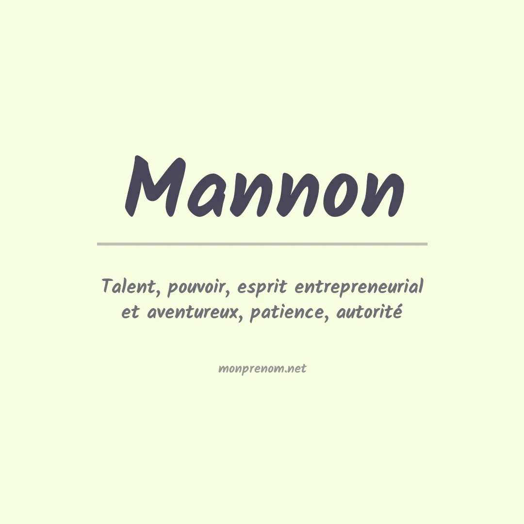 Signification du Prénom Mannon