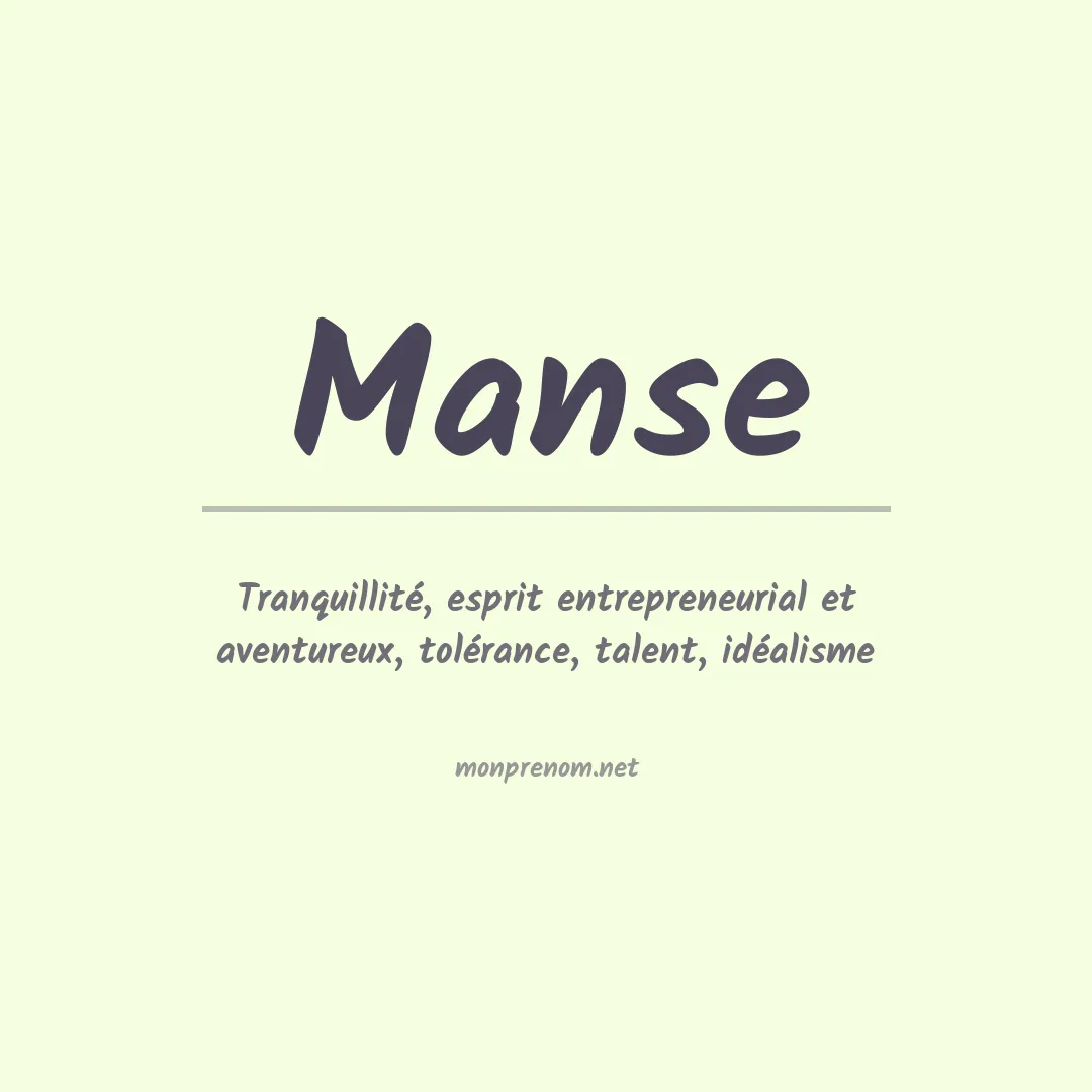 Signification du Prénom Manse Signification du Prénom Manse