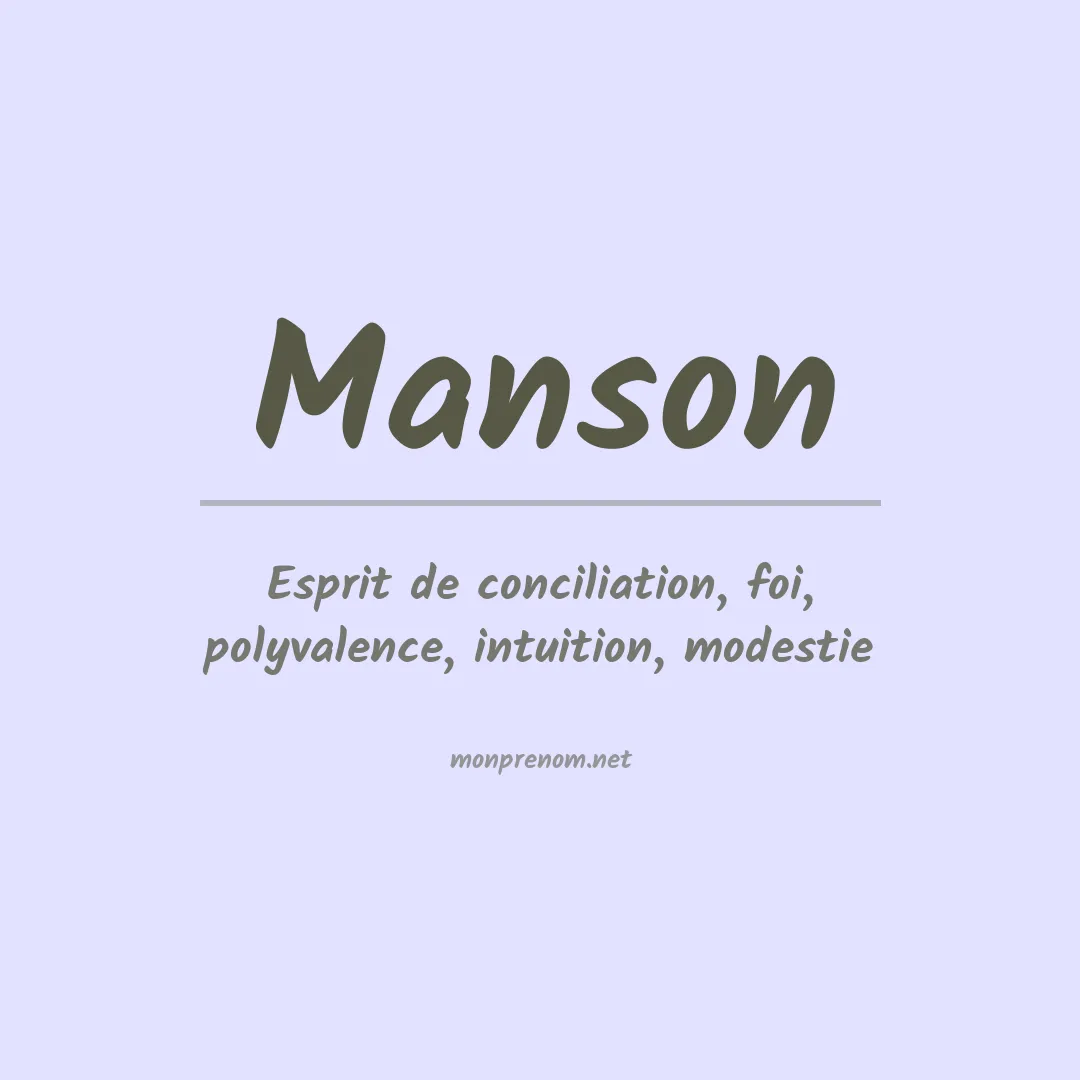 Signification du Prénom Manson