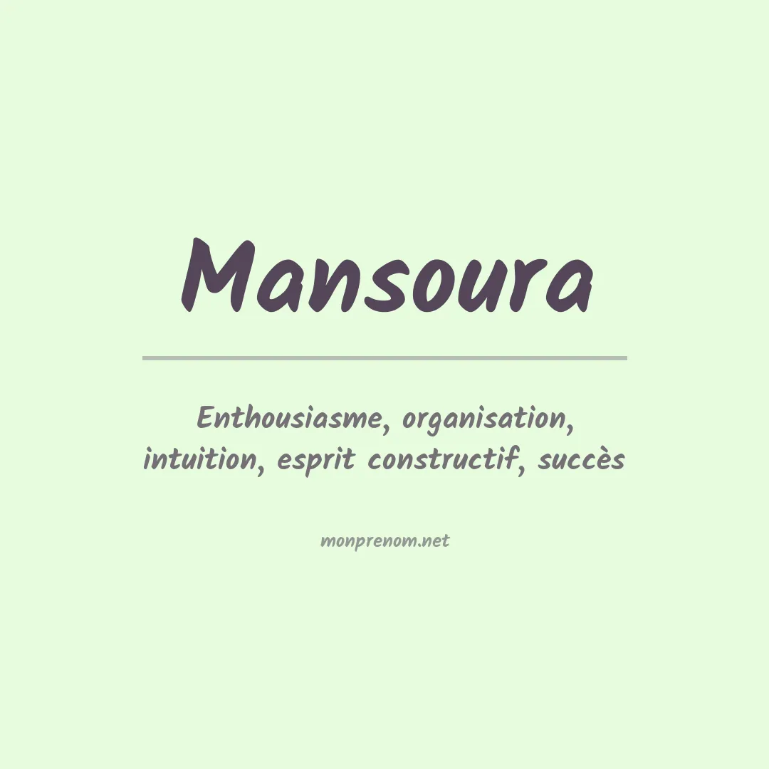 Signification du Prénom Mansoura Signification du Prénom Mansoura