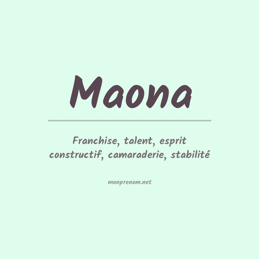Signification du Prénom Maona