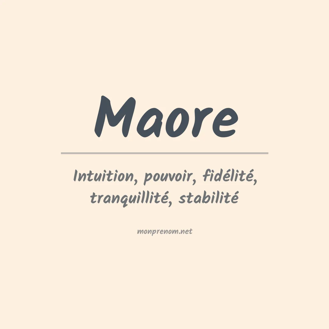 Signification du Prénom Maore Signification du Prénom Maore