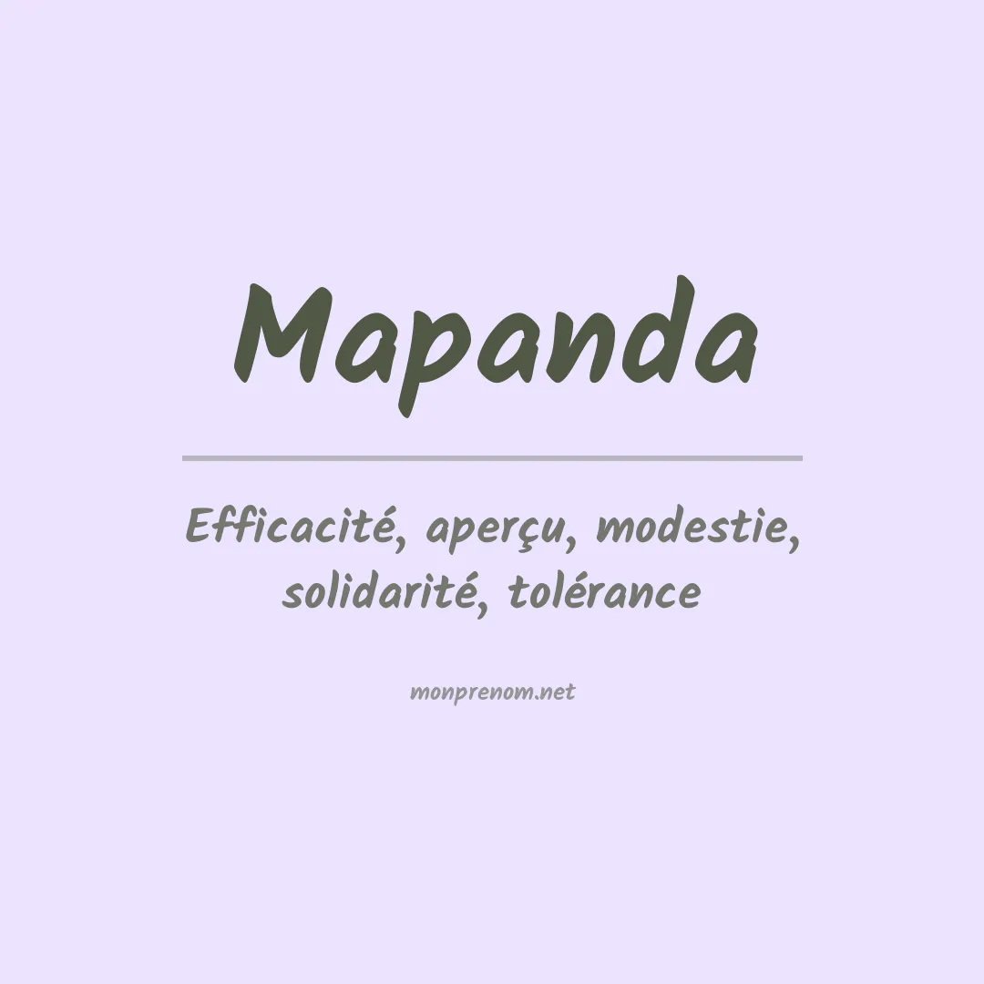 Signification du Prénom Mapanda