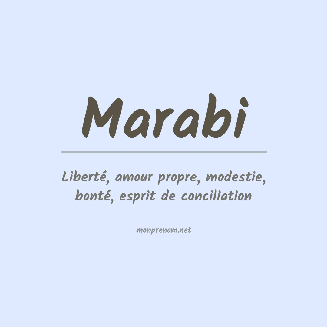 Signification du Prénom Marabi Signification du Prénom Marabi