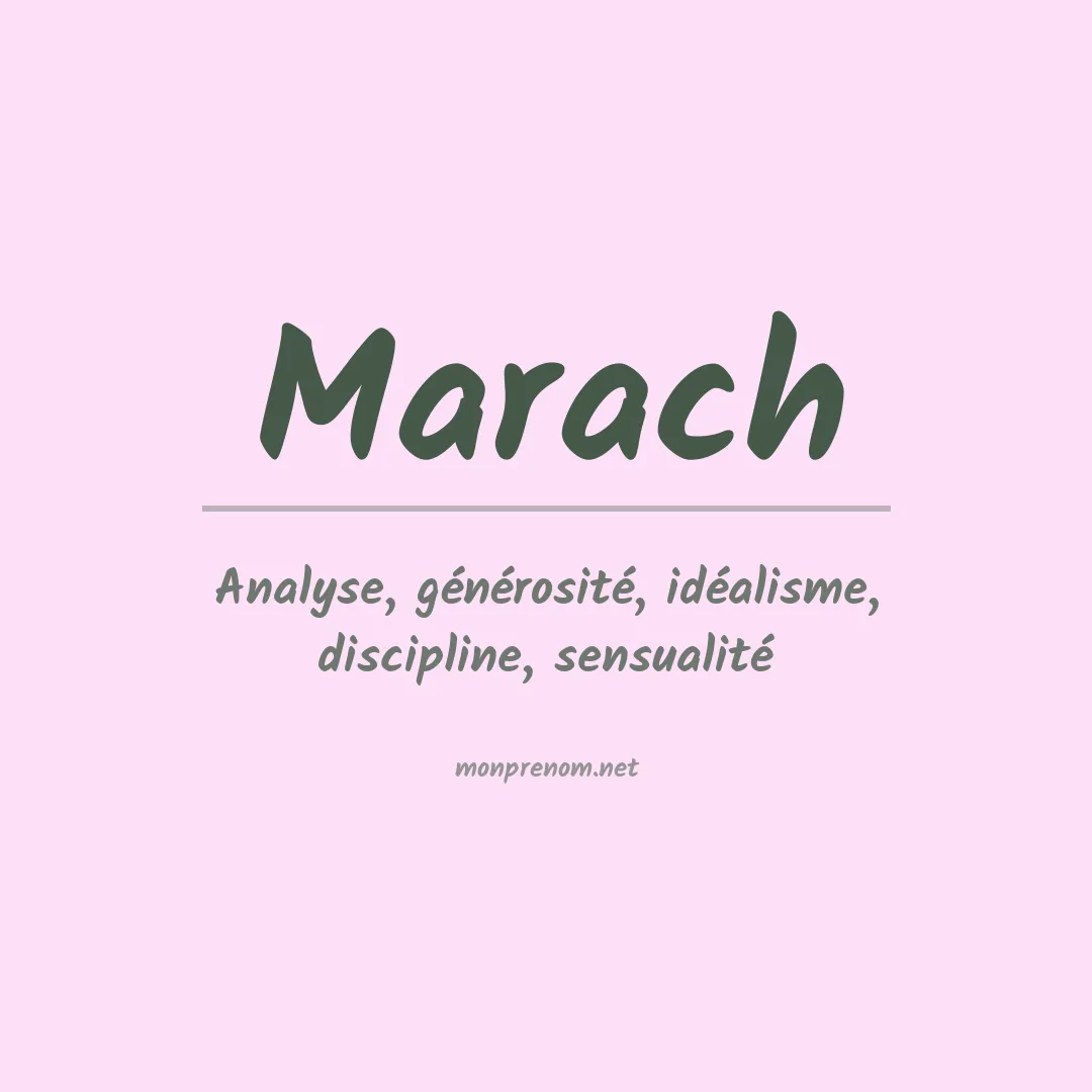 Signification du Prénom Marach