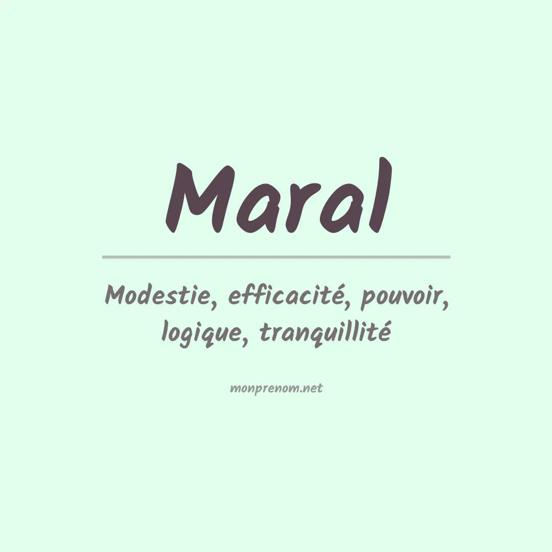 Signification du Prénom Maral Signification du Prénom Maral