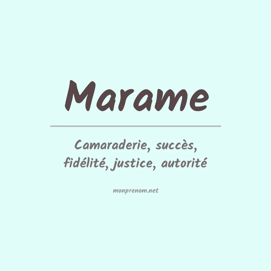 Signification du Prénom Marame Signification du Prénom Marame
