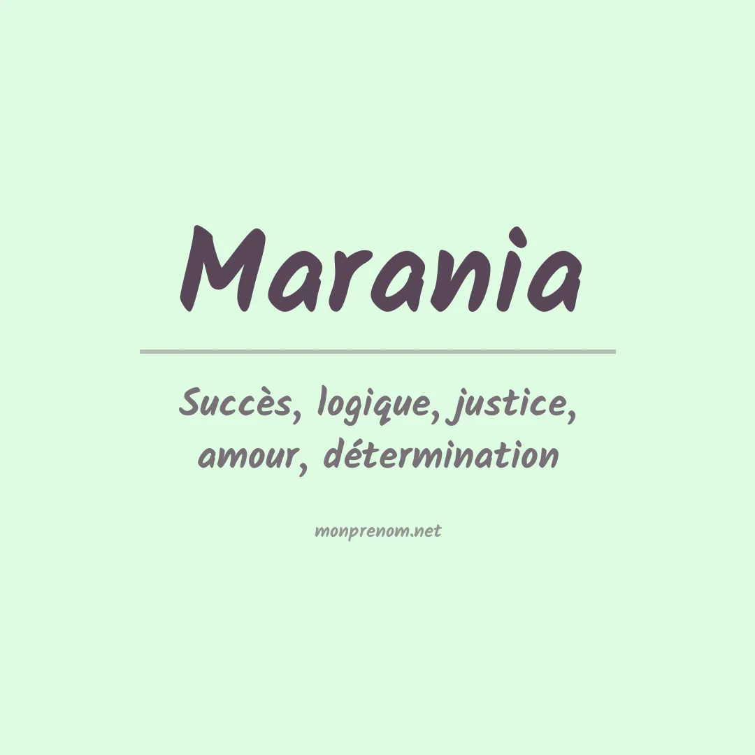 Signification du Prénom Marania Signification du Prénom Marania