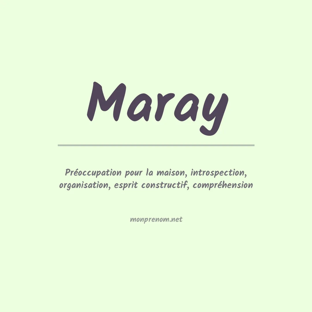 Signification du Prénom Maray