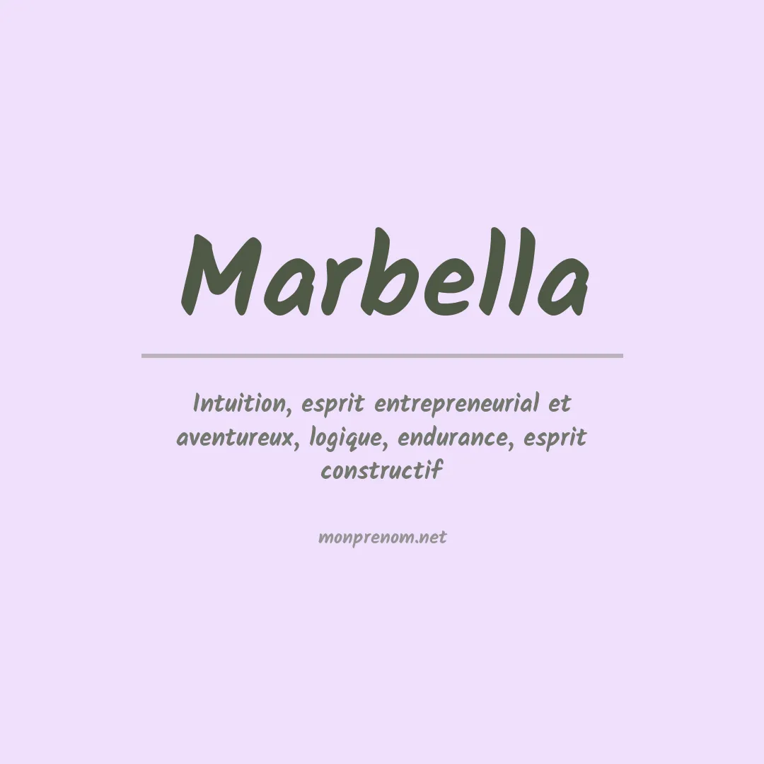 Signification du Prénom Marbella Signification du Prénom Marbella