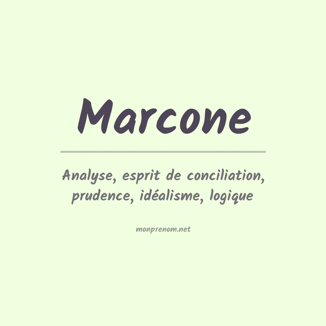 Signification du Prénom Marcone