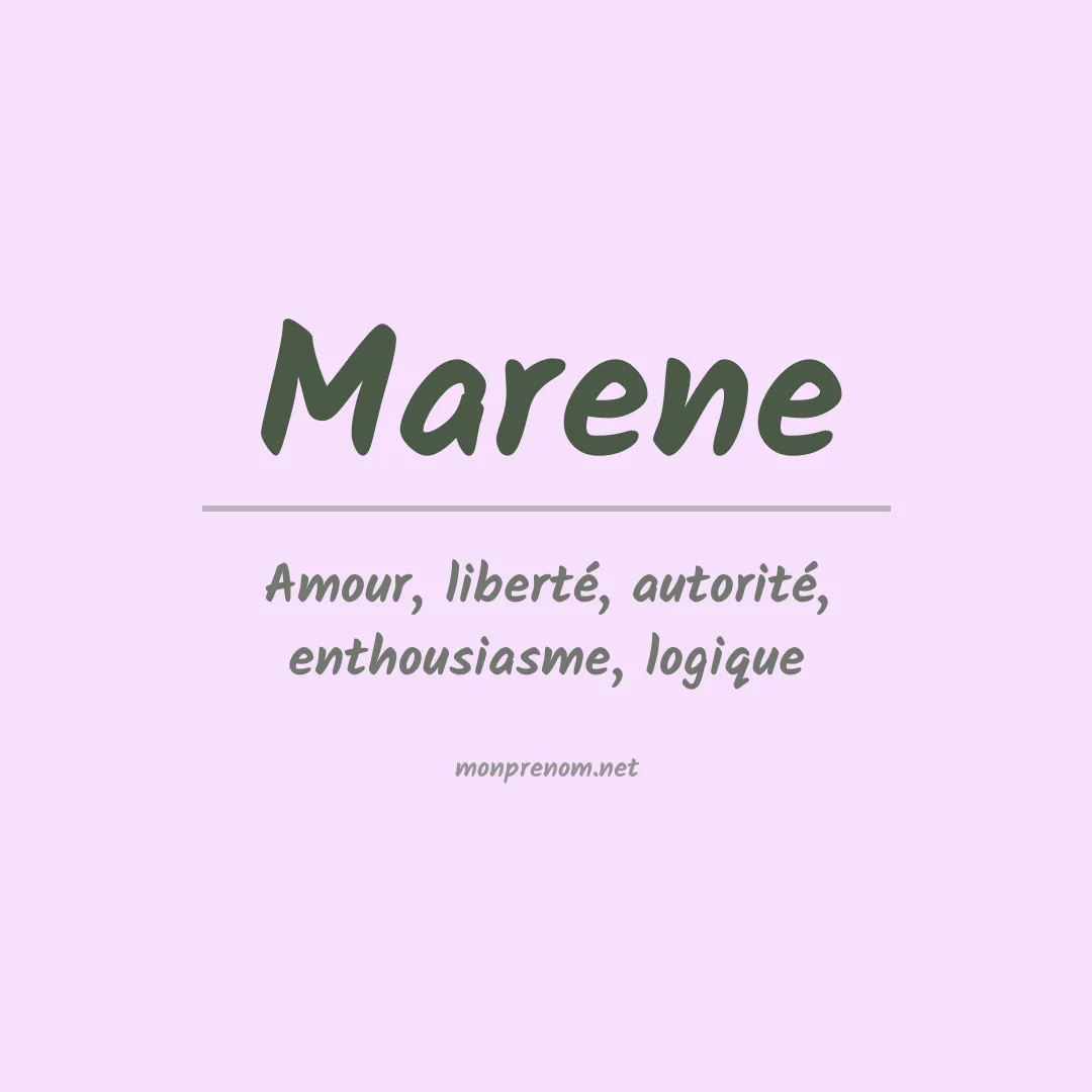 Signification du Prénom Marene Signification du Prénom Marene