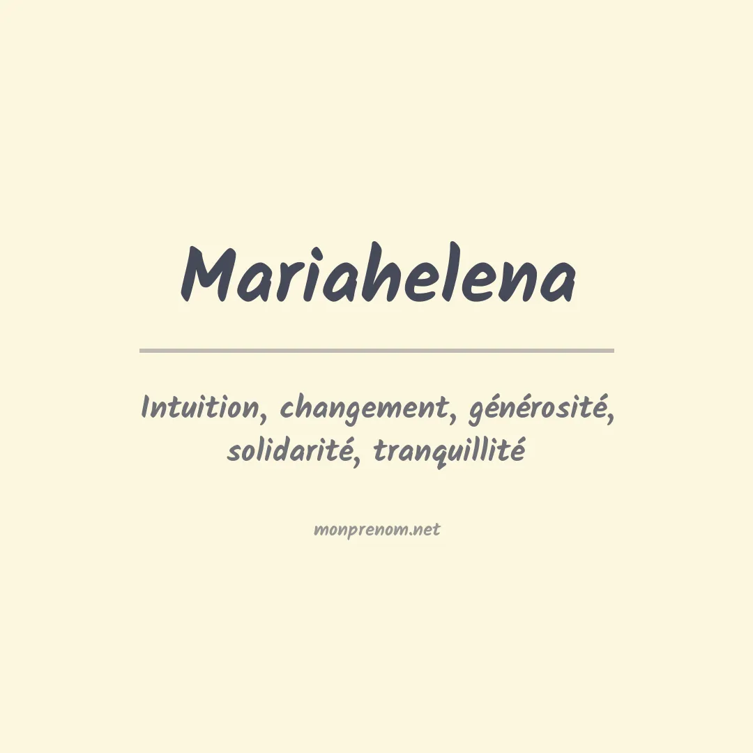 Signification du Prénom Mariahelena