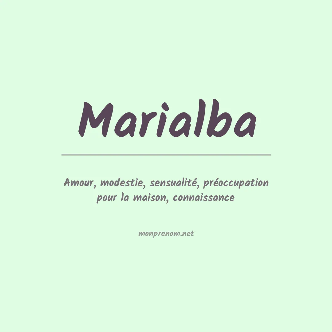 Signification du Prénom Marialba Signification du Prénom Marialba