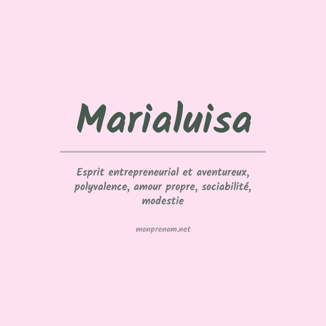 Signification du Prénom Marialuisa Signification du Prénom Marialuisa