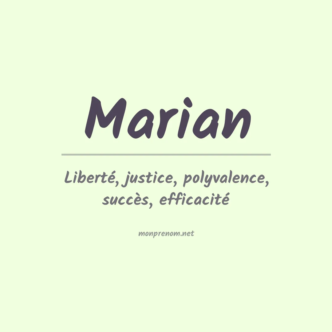 Signification du Prénom Marian
