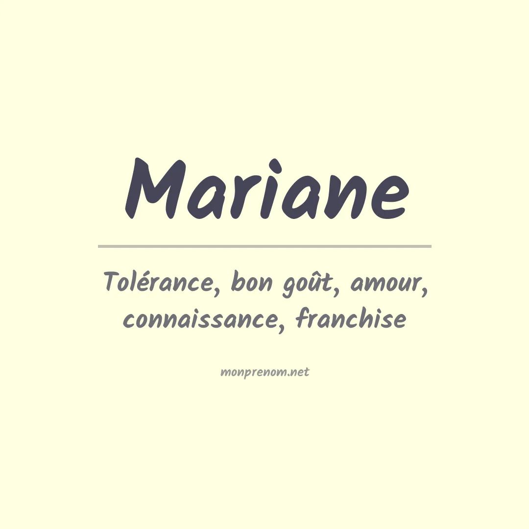 Signification du Prénom Mariane