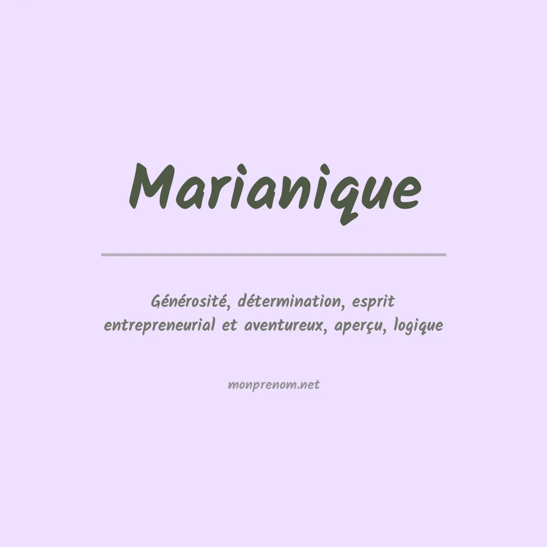 Signification du Prénom Marianique Signification du Prénom Marianique
