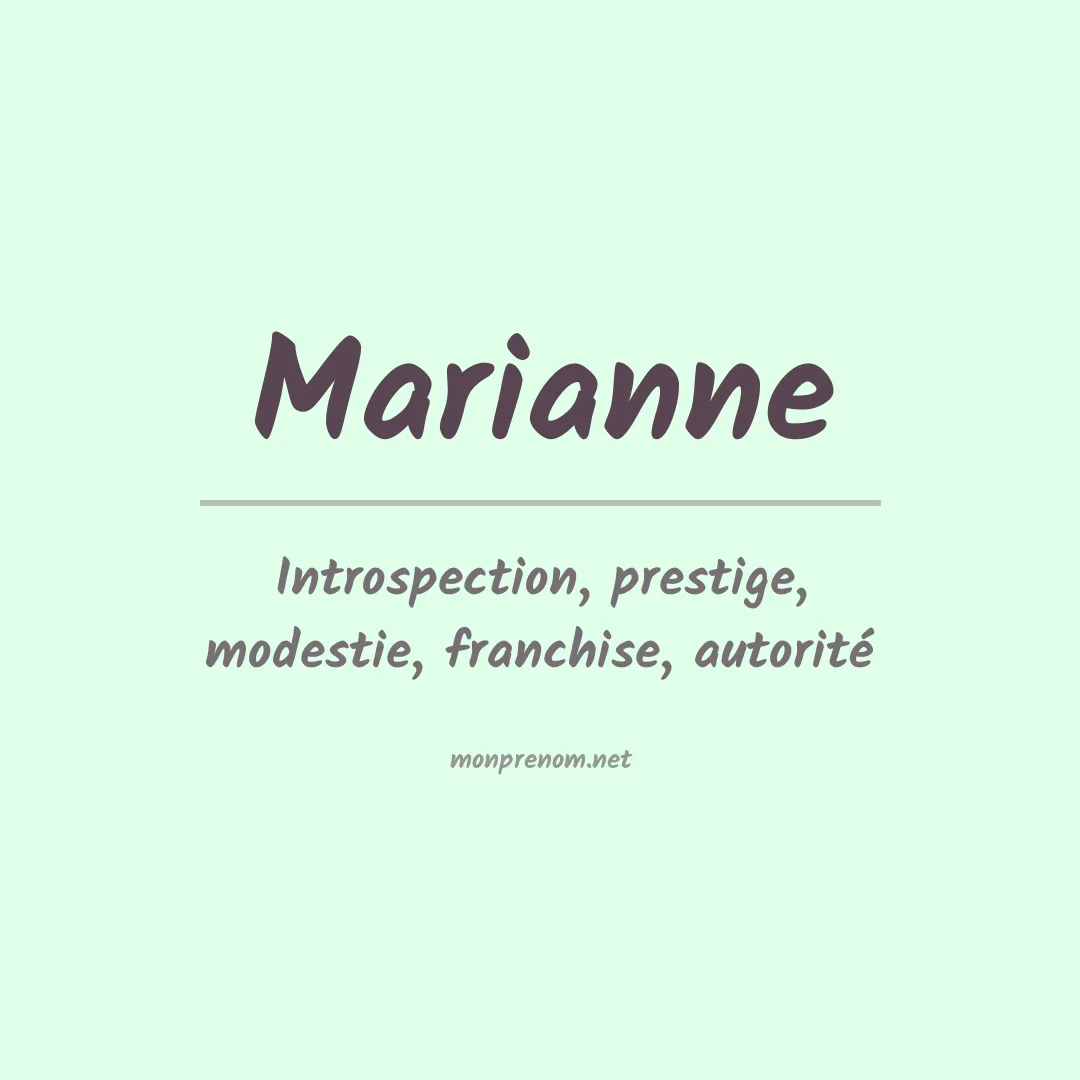 Signification du Prénom Marianne