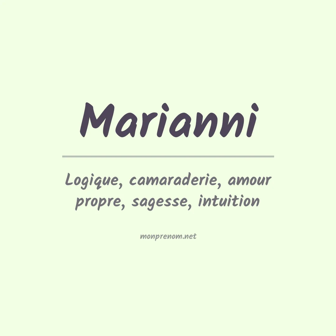 Signification du Prénom Marianni