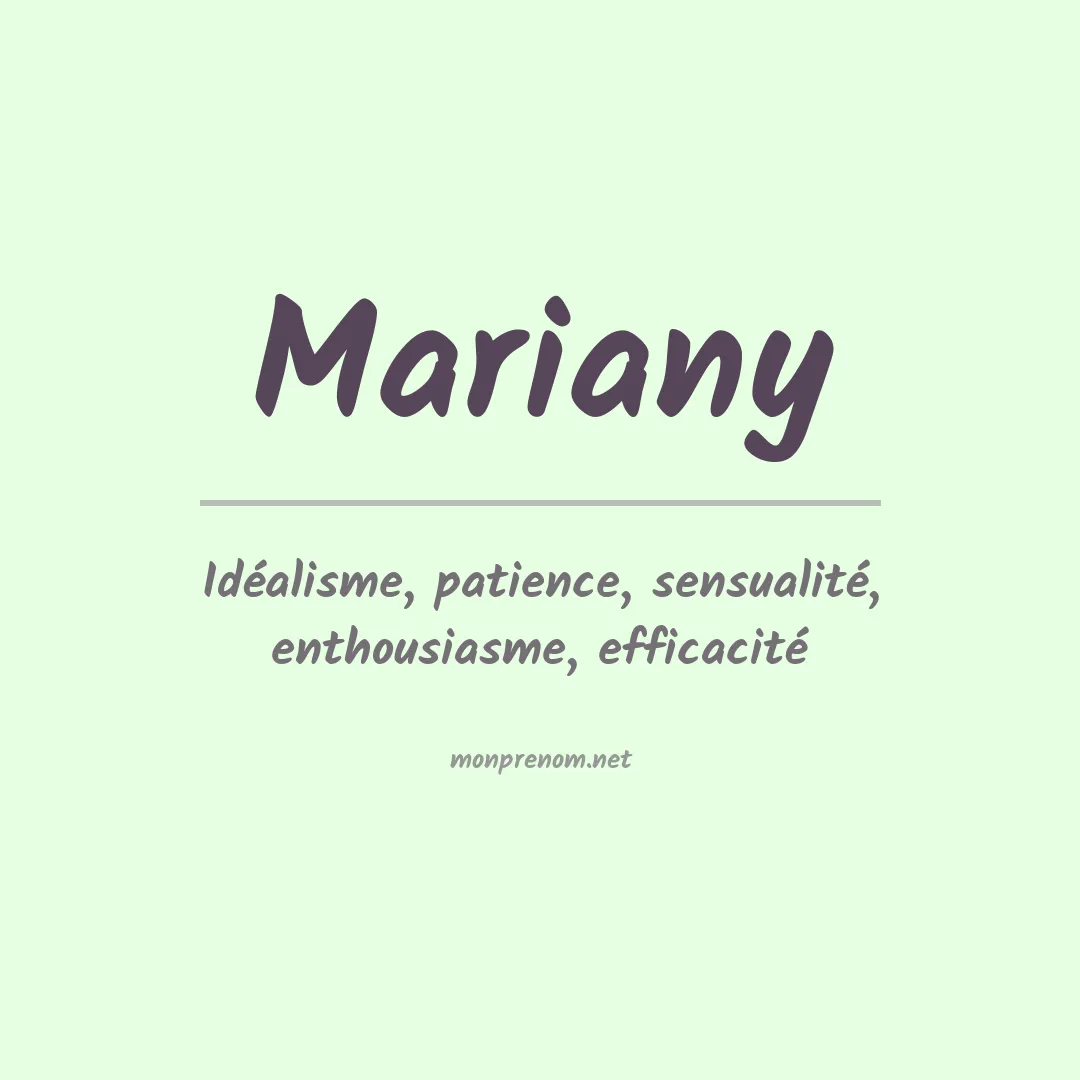 Signification du Prénom Mariany