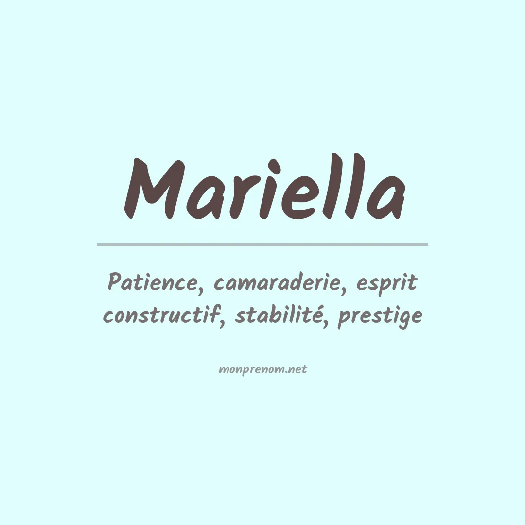 Signification du Prénom Mariella Signification du Prénom Mariella