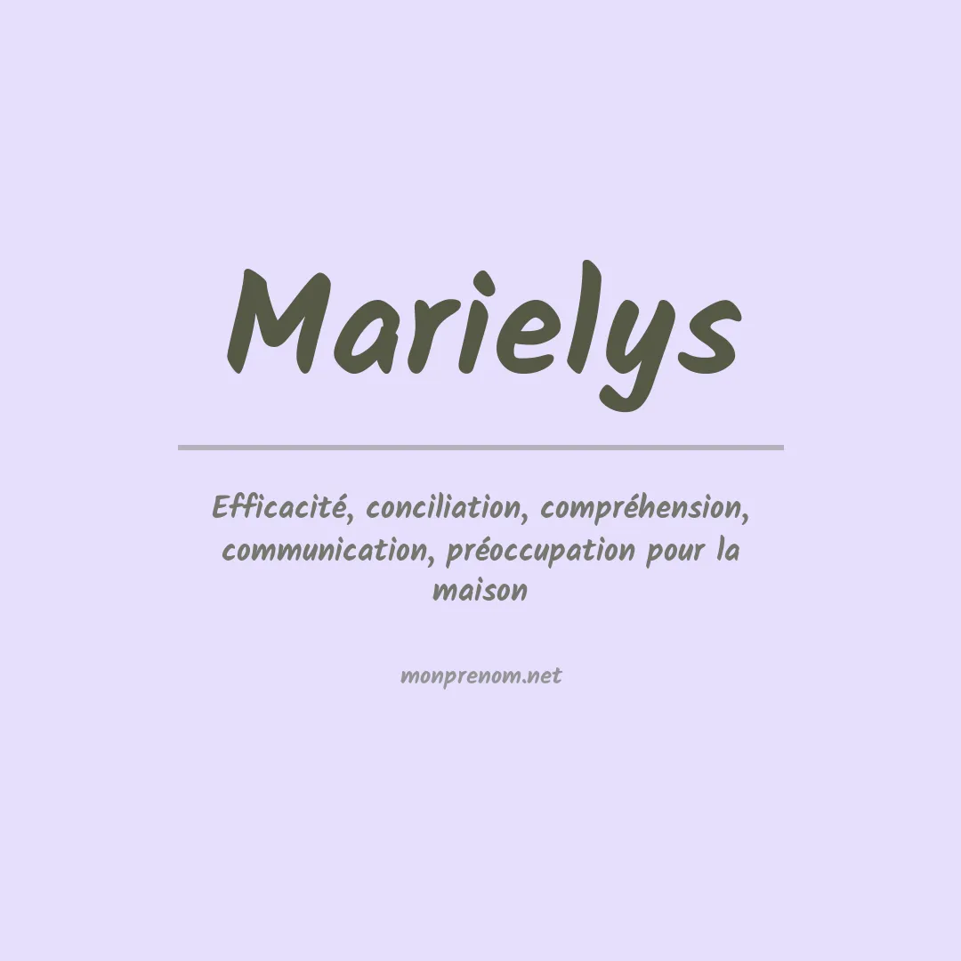 Signification du Prénom Marielys