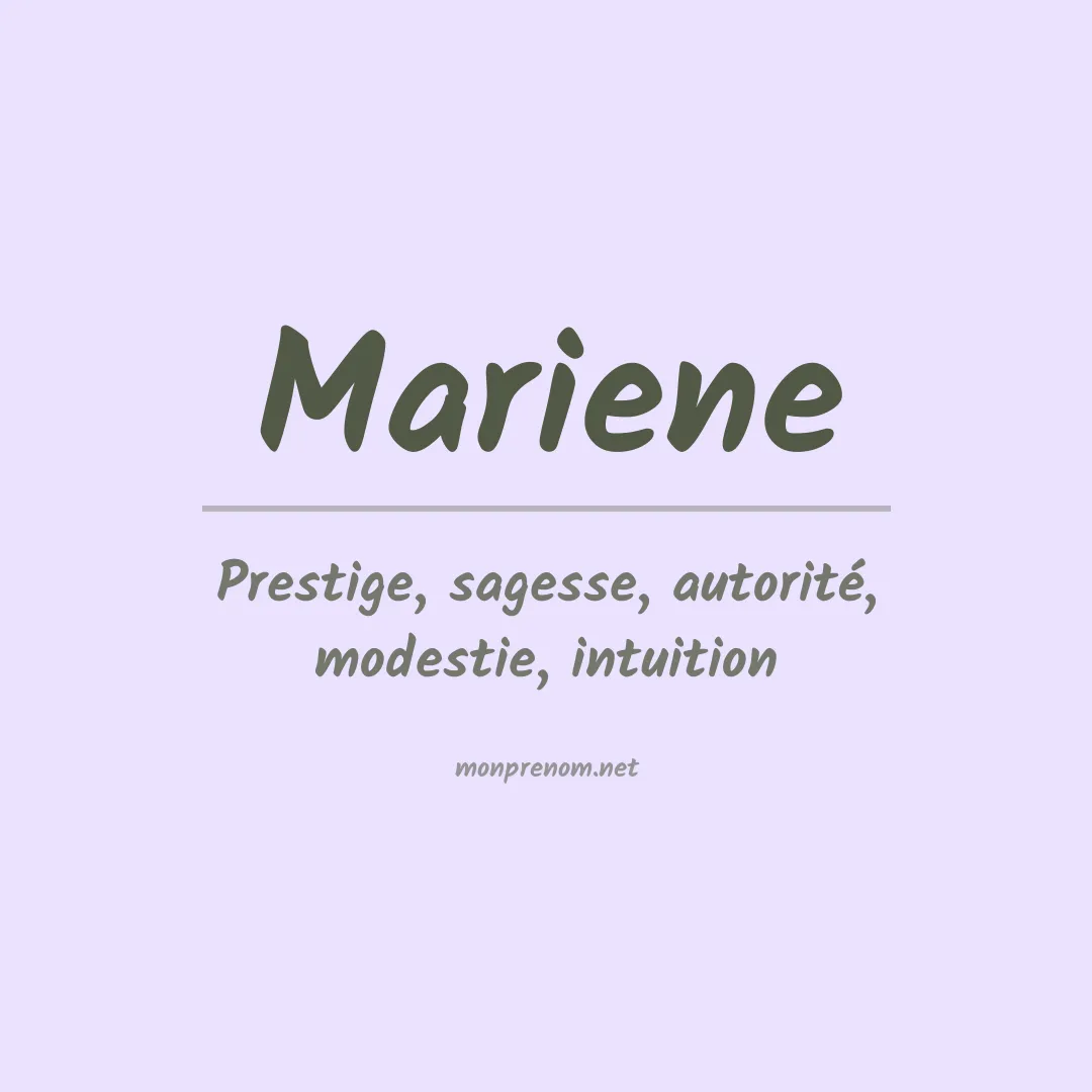 Signification du Prénom Mariene