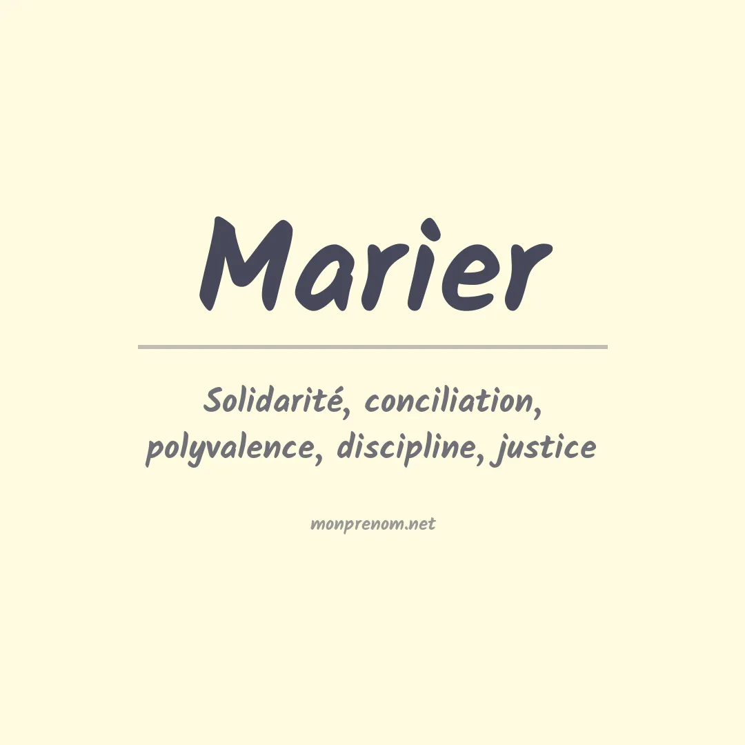 Signification du Prénom Marier