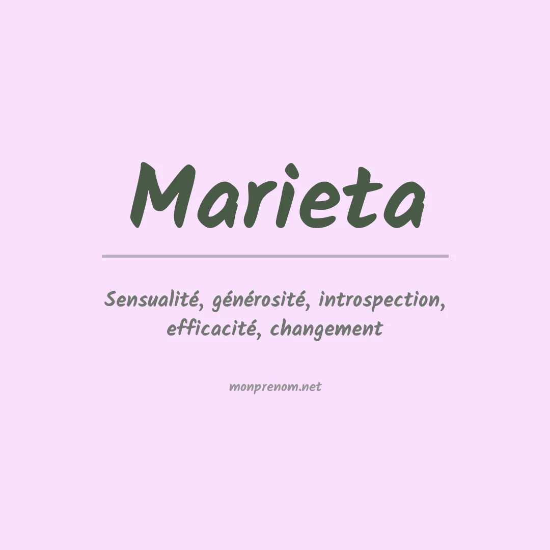 Signification du Prénom Marieta Signification du Prénom Marieta