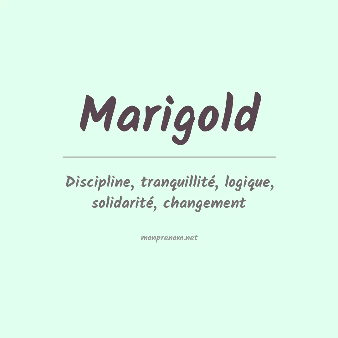Signification du Prénom Marigold