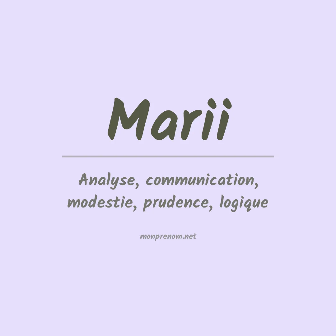 Signification du Prénom Marii