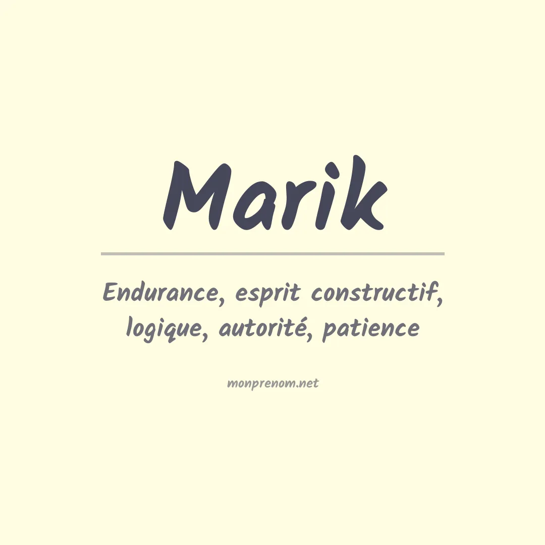 Signification du Prénom Marik