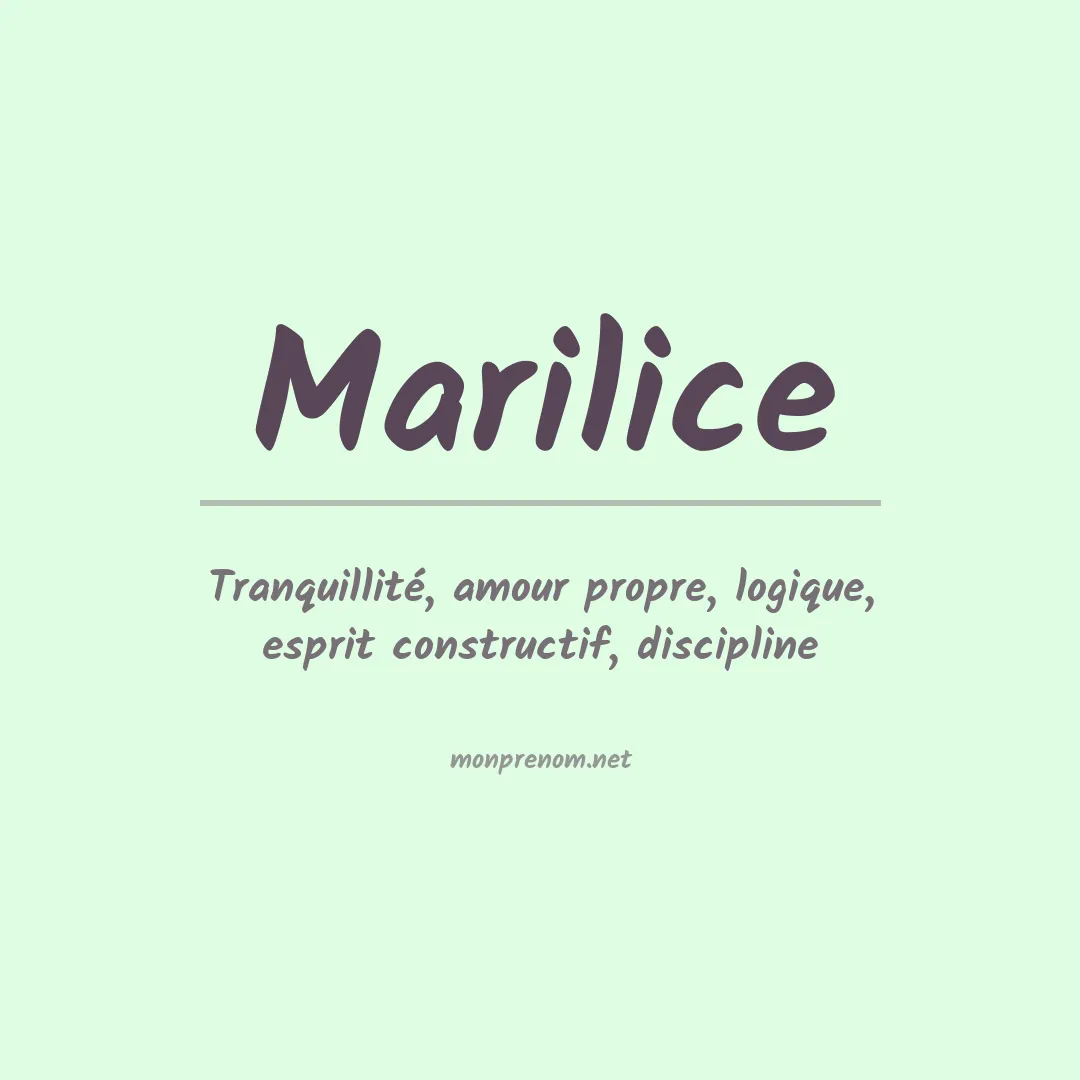 Signification du Prénom Marilice Signification du Prénom Marilice