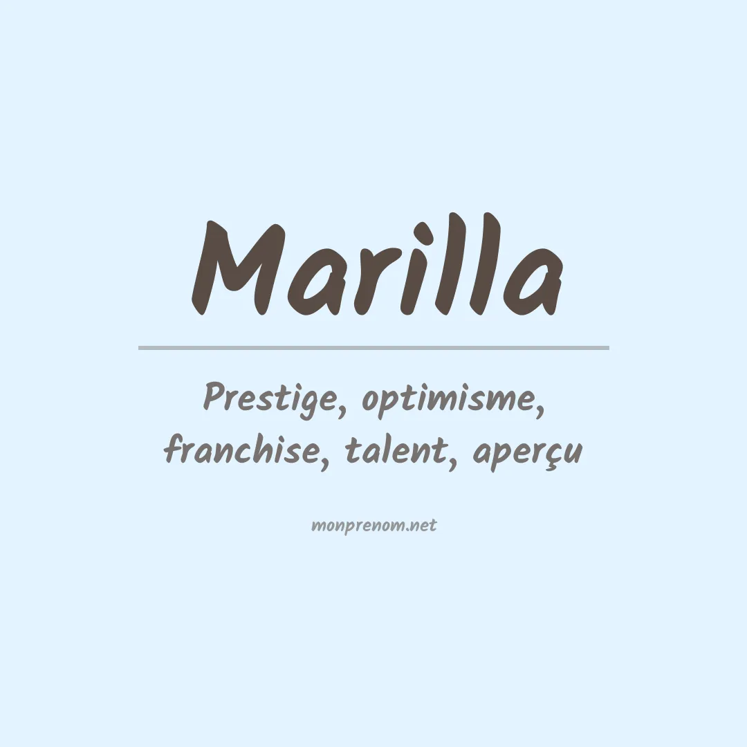 Signification du Prénom Marilla Signification du Prénom Marilla