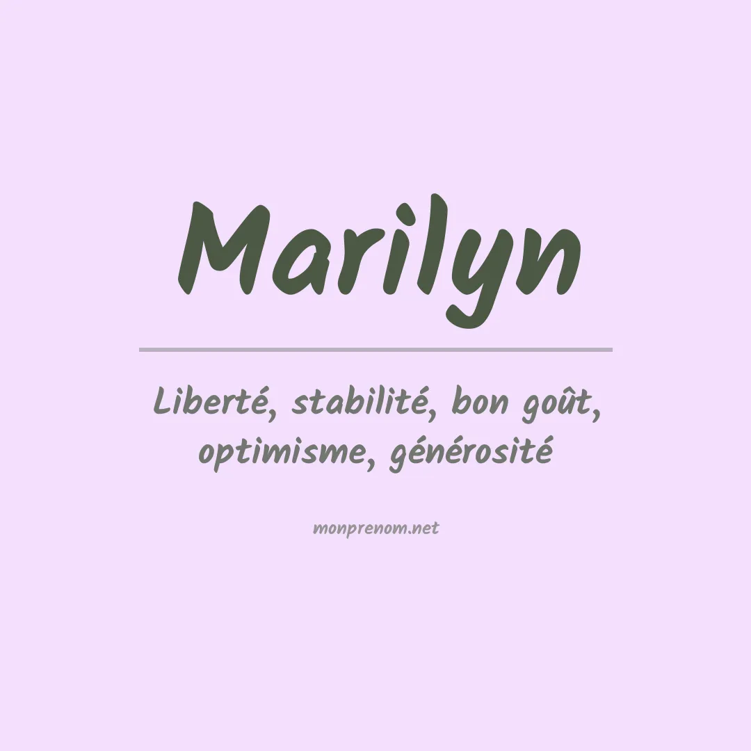 Signification du Prénom Marilyn