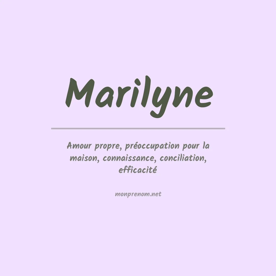 Signification du Pr nom Marilyne